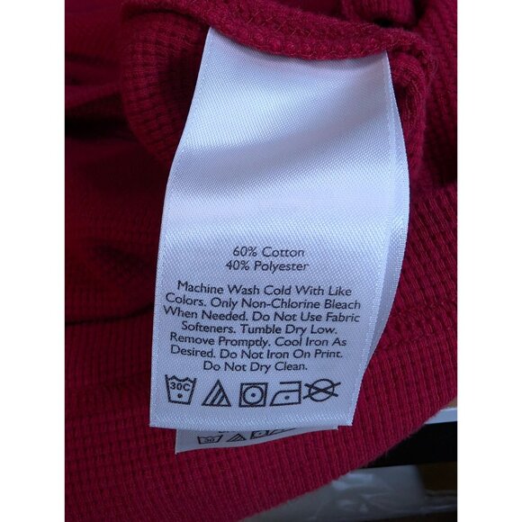 Eddie Bauer Black Lab Red Long Sleeve Crew Neck Waffle Thermal Mens TXL Shirt - Picture 9 of 10